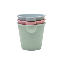 Laden Sie das Bild in den Galerie-Viewer, SCRUNCH – BADEEIMER 3ER-SET –  SAGE GREEN, DUSTY ROSE, DUCK EGG BLUE