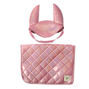 SADDLE PAD AND BONNET -  PINK