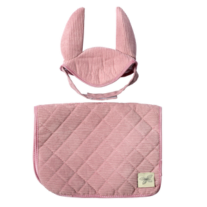 SADDLE PAD AND BONNET -  ROSE