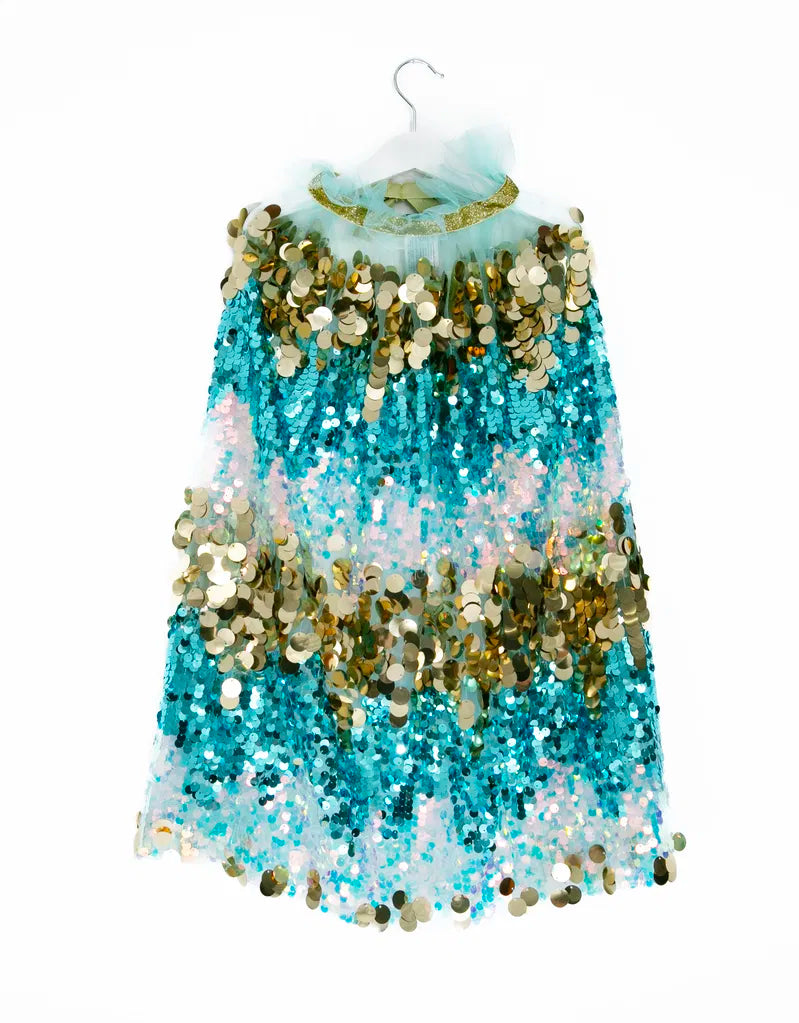 GLITTER CAPE - AQUA