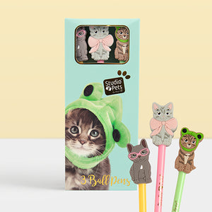 STUDIO PETS – BALL PENS WITH TOPPERS (3ER-SET)