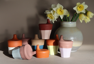 SIPPY LIDS SET – CANYON CLAY & VINTAGE BLOSSOM