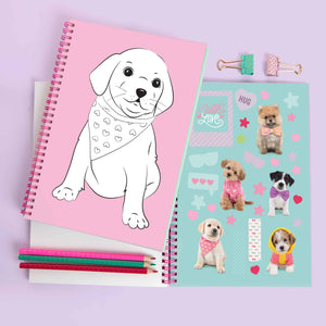 STUDIO PETS – A5 COLOURING BOOK WITH STICKERS "PUPPY"