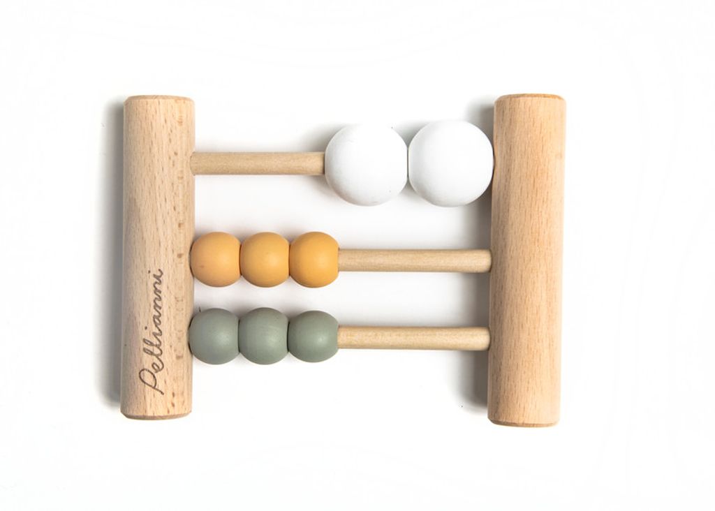 WOODEN ABACUS – MUSTARD